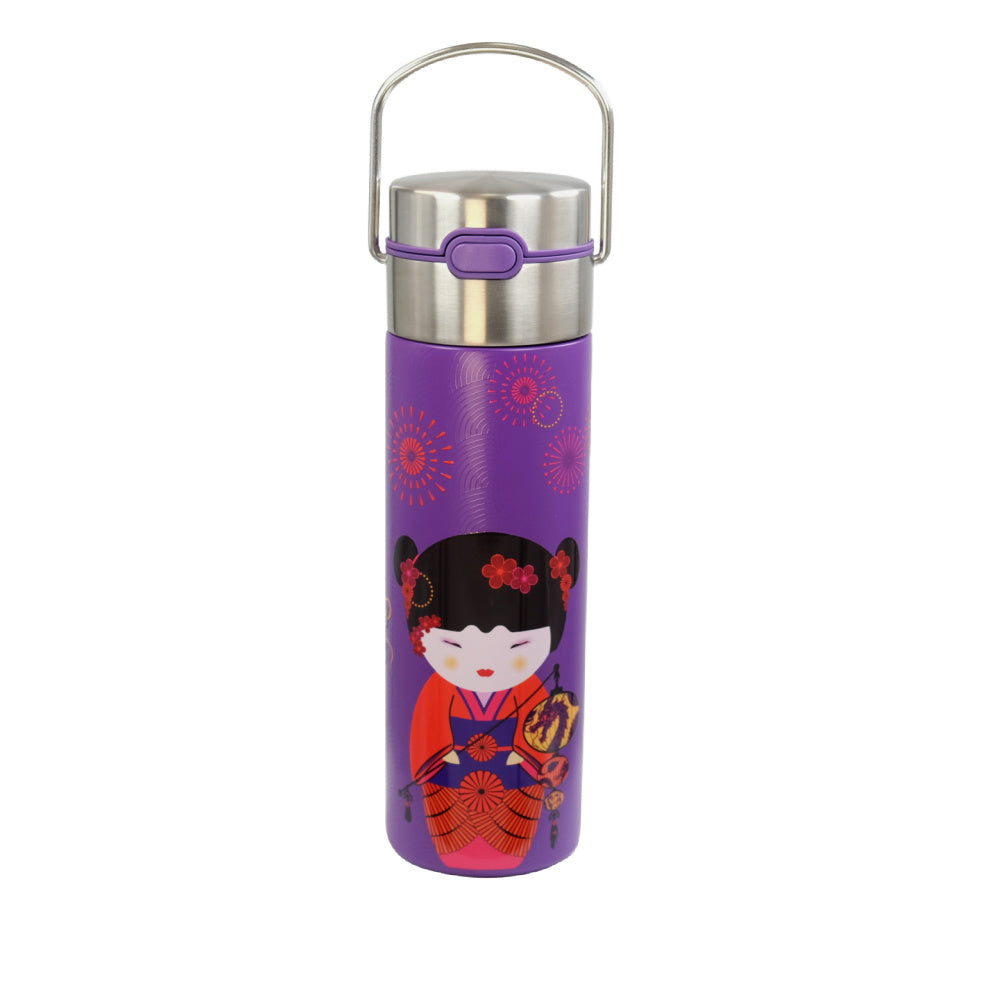 Gourde Isotherme Sweet Little Geisha - Leeza - 250-500 Ml - Design Kawaii - Neuf