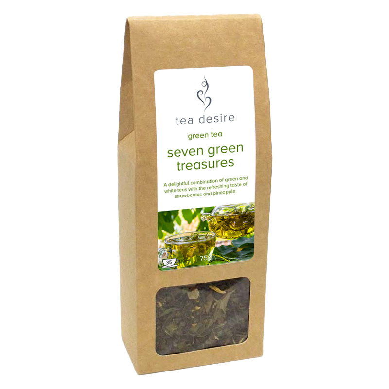 seven green treasures tea krafty box - Tea Desire