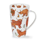Mug with highland cow pattern on a white background