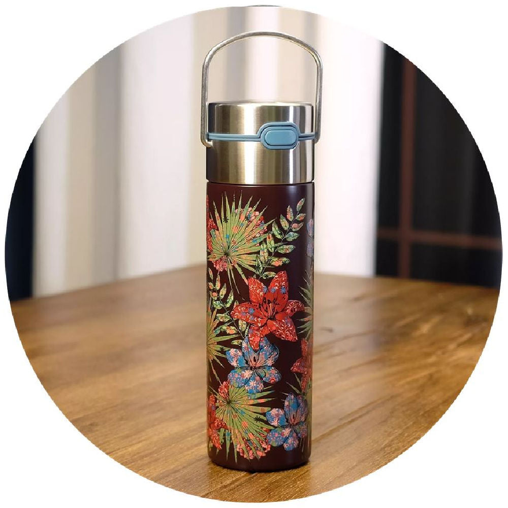 Leeza Rustic Flower Thermo bottle | Tea Desire