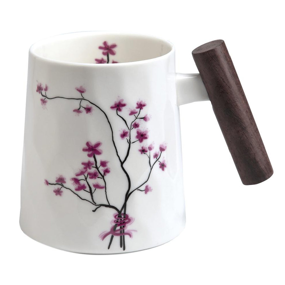 Cherry Blossom Mug with Rosewood Handle | Tea Desire