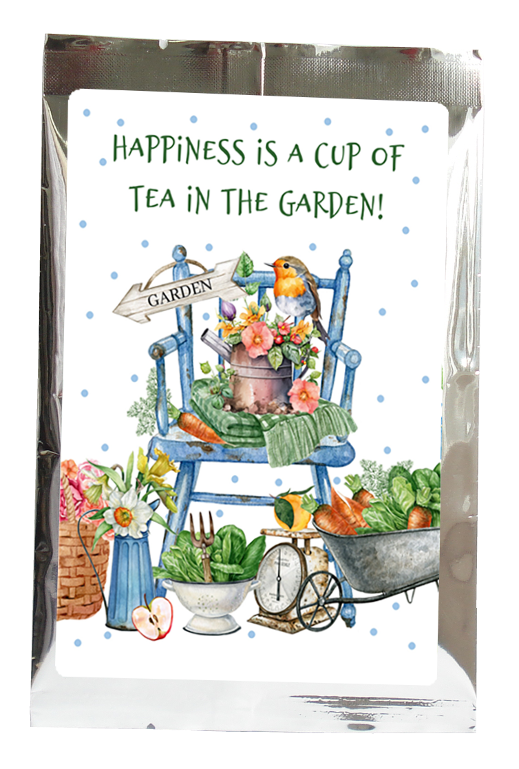 Tea Greeting: happiness is a cup of tea in the garden  | Tea Desire