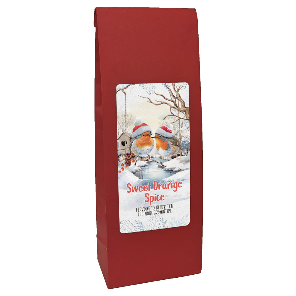 robin with santa hat, sweet orange spice - Tea Desire