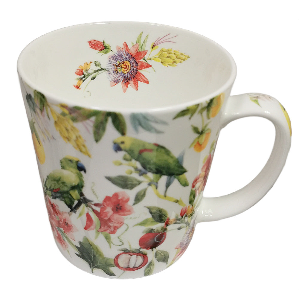 Tropical green parrot  - fine-bone china mug | Tea Desire