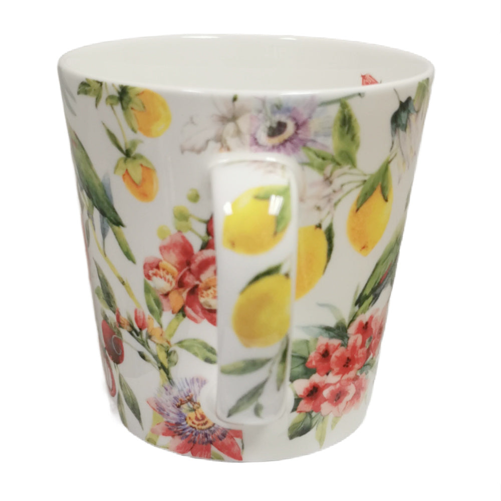 Tropical green parrot  - fine-bone china mug | Tea Desire