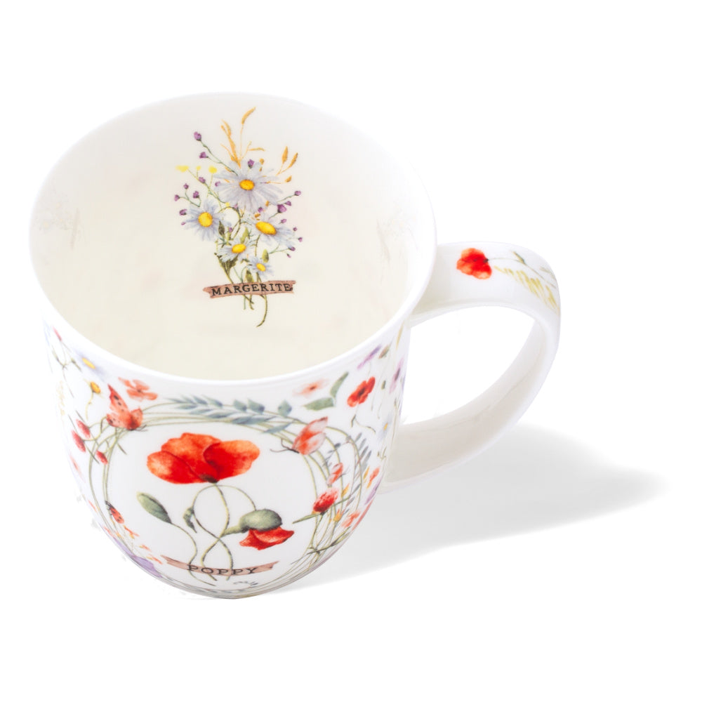 Delicate Poppies fine-bone China Mug | Tea Desire