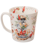 Mug with festive gnome design on a white background