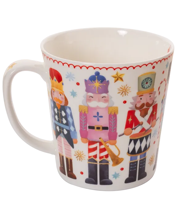Mug with nutcracker design on a white background