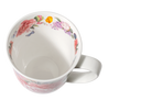 Floral-patterned mug on a white background