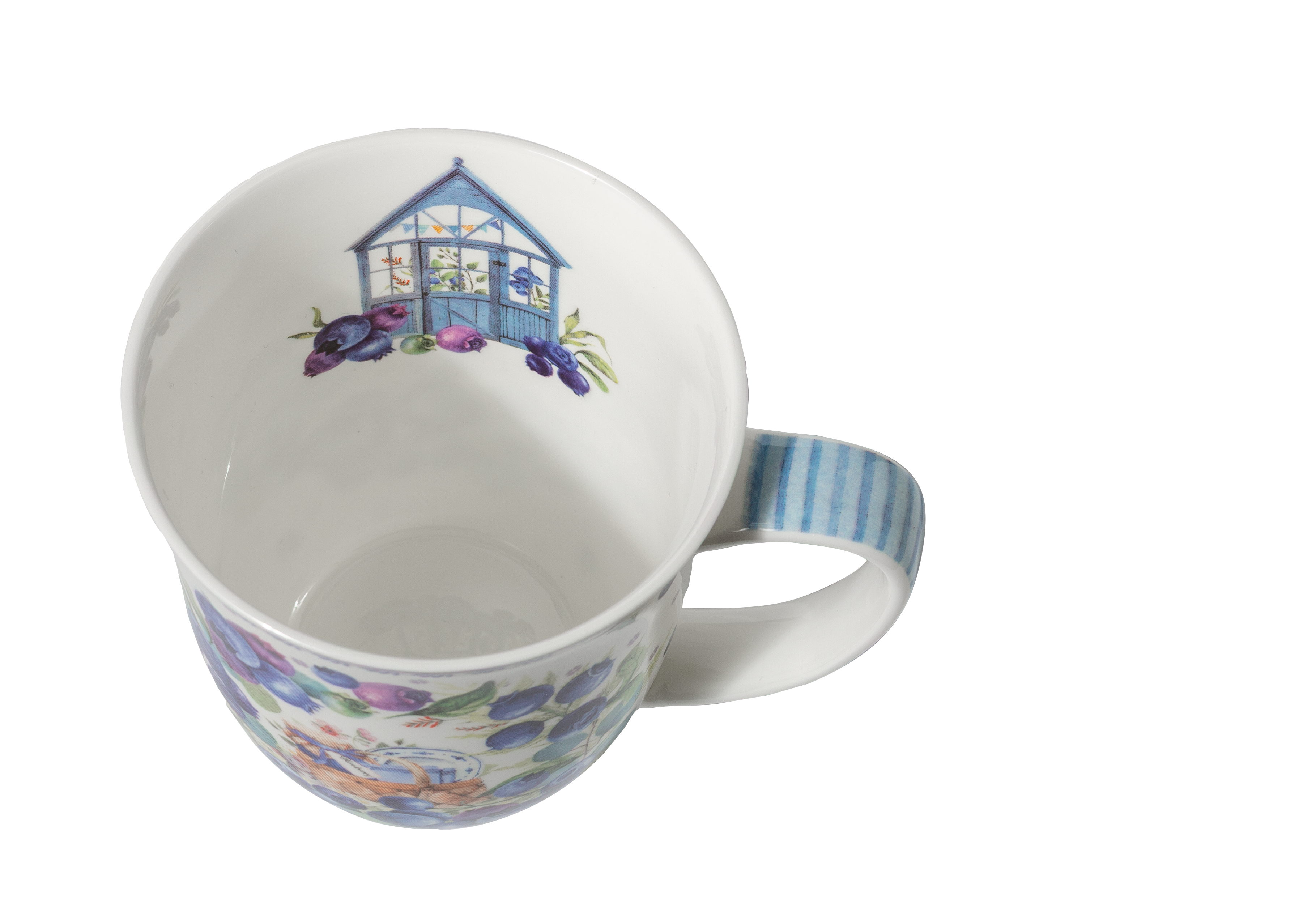 Bone China mug with decorative design on a white background