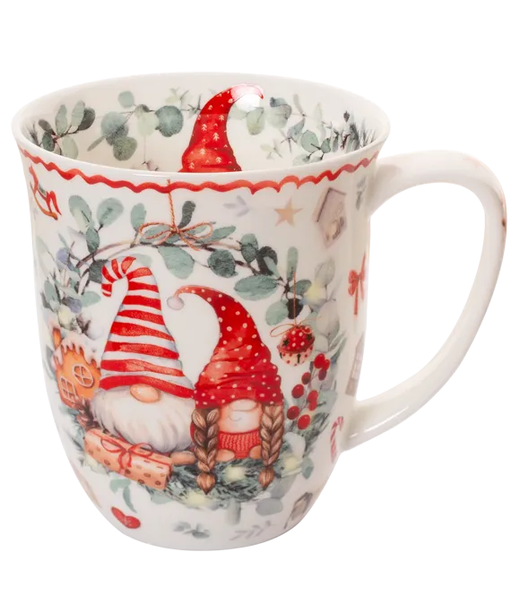 Mug with Christmas gnome design on a white background