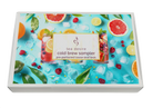Tea Desire cold brew sampler box with colorful fruit and ice design on a white background