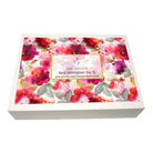 Tea sampler box with floral design on a white background