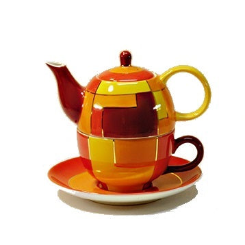 tea for one, red-gold squares - Tea Desire