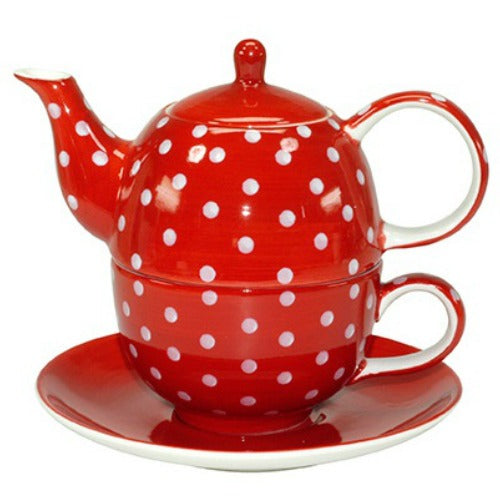 tea for one polka dots red - Tea Desire