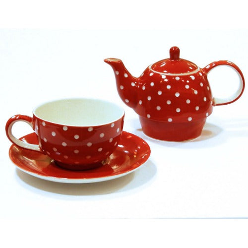 tea for one polka dots red - Tea Desire