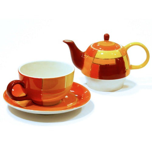tea for one, red-gold squares - Tea Desire