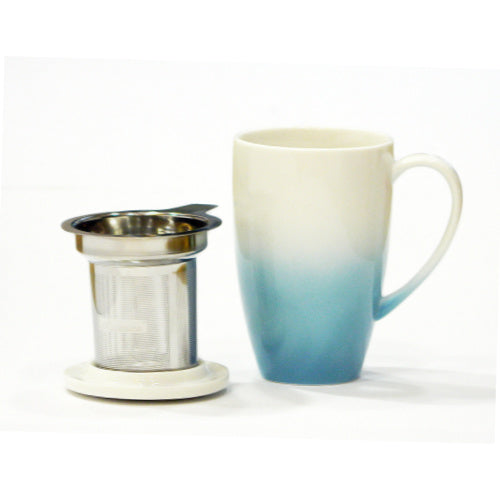horizon mug blue with infuser - Tea Desire