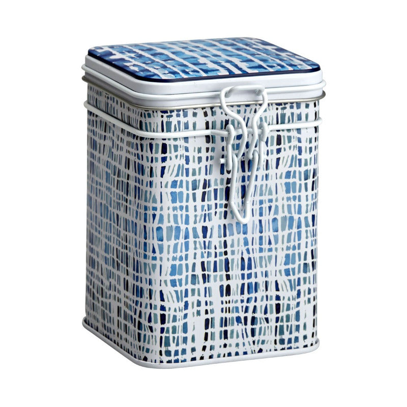 Tea Desire's Tea Storage Tin Indigo Lines